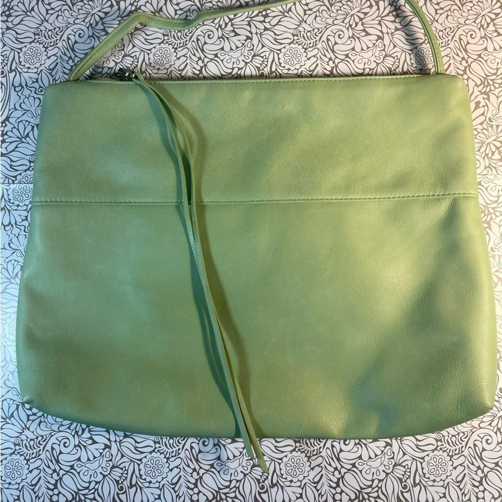 HOBO International Large Leather Crossbody Bag Knot Strap Shoulder Purse Green